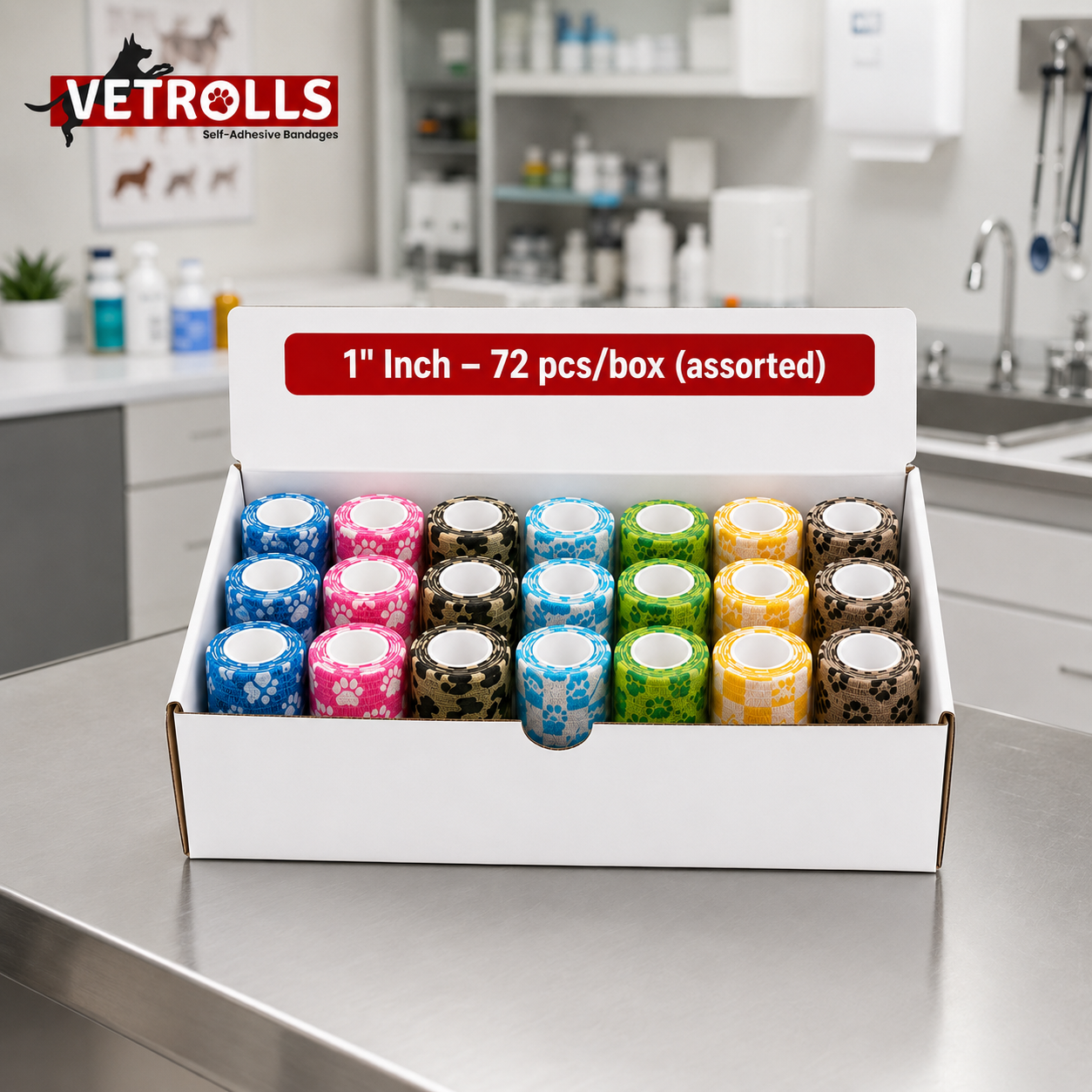 Self-Adhesive Vet Wrap for Dogs & Cats | 1–4 Inch