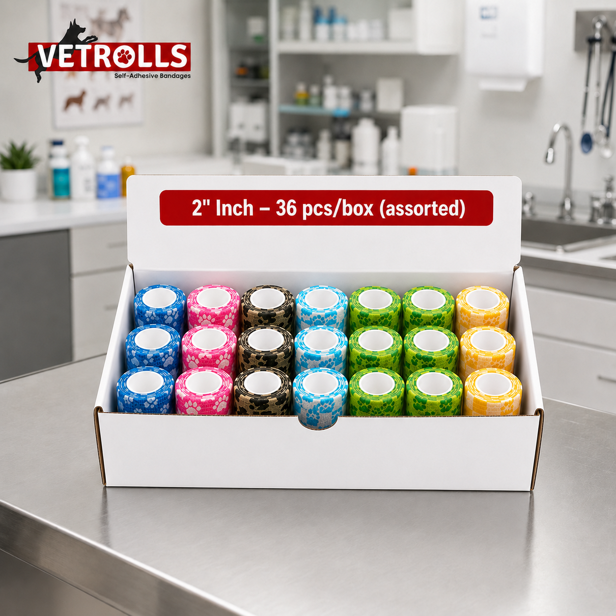 Self-Adhesive Vet Wrap for Dogs & Cats | 1–4 Inch