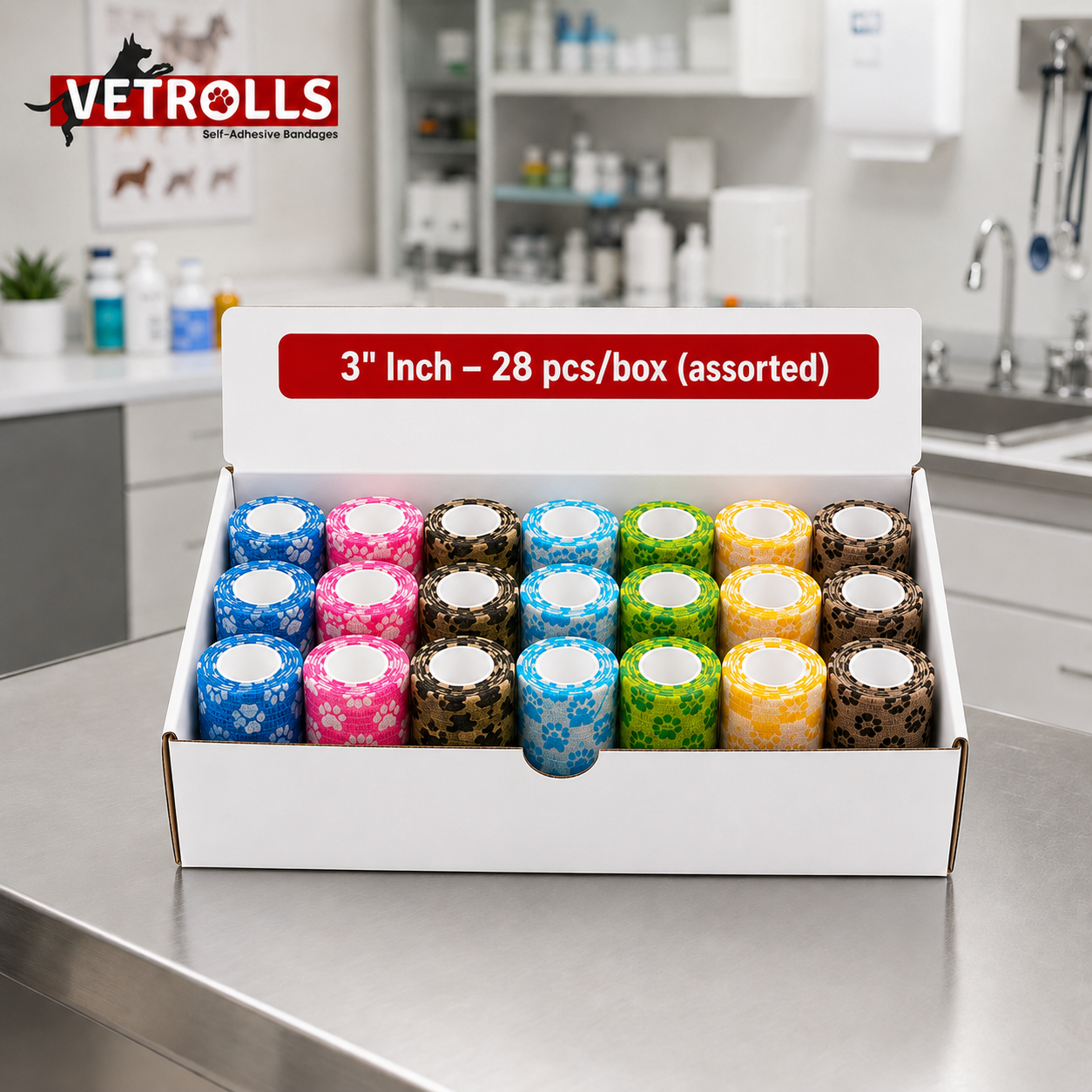 Self-Adhesive Vet Wrap for Dogs & Cats | 1–4 Inch