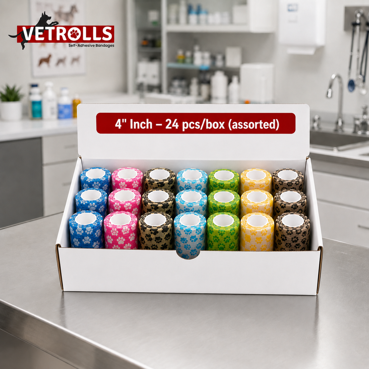 Self-Adhesive Vet Wrap for Dogs & Cats | 1–4 Inch